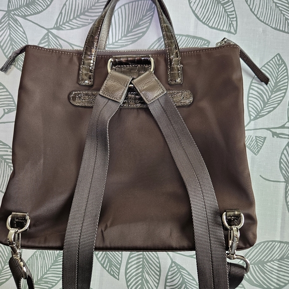 Brighton Brown Crocodile-Patterned Women's Backpack - Picture 2 of 9